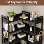Étagère d'angle convertible à 5 niveaux, Bibliothèque industrielle en forme de L avec rangement pour la maison, le bureau et le salon
