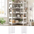 Étagère d'angle convertible à 5 niveaux, Bibliothèque industrielle en forme de L avec rangement pour la maison, le bureau et le salon