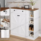 Meuble à Chaussures Acekool - Organiseur Moderne avec Portes, Étagères Réglables pour Entrée, Peut Contenir 18 à 24 Paires, Naturel