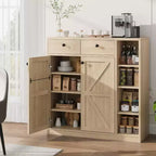 Meuble à Chaussures Acekool - Organiseur Moderne avec Portes, Étagères Réglables pour Entrée, Peut Contenir 18 à 24 Paires, Naturel