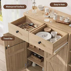 Meuble à Chaussures Acekool - Organiseur Moderne avec Portes, Étagères Réglables pour Entrée, Peut Contenir 18 à 24 Paires, Naturel