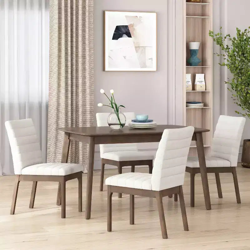 Christopher Knight Home Lancer Chaises de salle à manger capitonnées modernes du milieu du siècle (lot de 4)