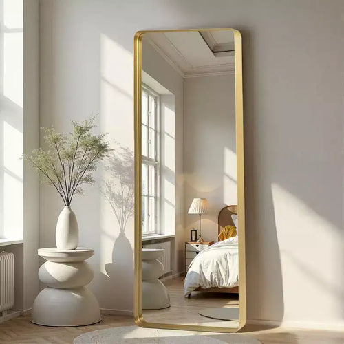 71x28 inch Aluminum Alloy Rounded Rectangular Gold Full Body Mirror (deep Mirror - No Bracket)