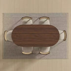 PexFix 67 x 33.5 Table de salle à manger de style ferme en bois massif avec pieds en V et plateau ovale en bois pour salles à manger modernes et réunions de famille Noyer