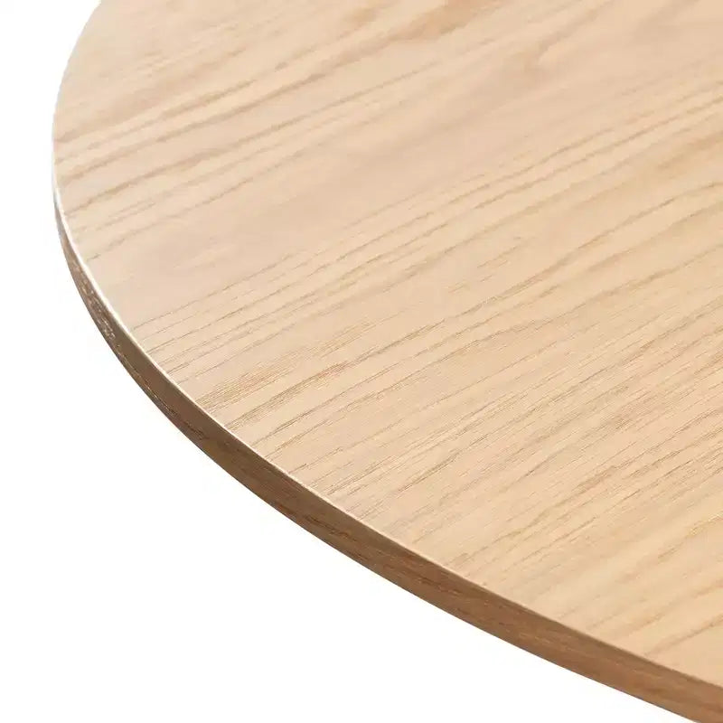 PexFix 52 x 52 Table de salle à manger de ferme ronde en bois naturel avec pieds en rotin tressé pour cuisine, bar, salon