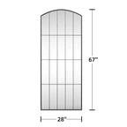 Miroir pleine longueur noir 67x28 pouces avec cadre en fer et micro-arche à angle droit (sans support)