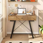 Coiffeuse Costway avec Miroir Rabattable Table de Maquillage avec Prises de Courant et Tiroir