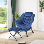 Fauteuil relax avec repose-pieds, Fauteuil de salon moderne, Fauteuil canapé de loisir, Fauteuil de lecture avec poche latérale pour salon, chambre, dortoir et bureau