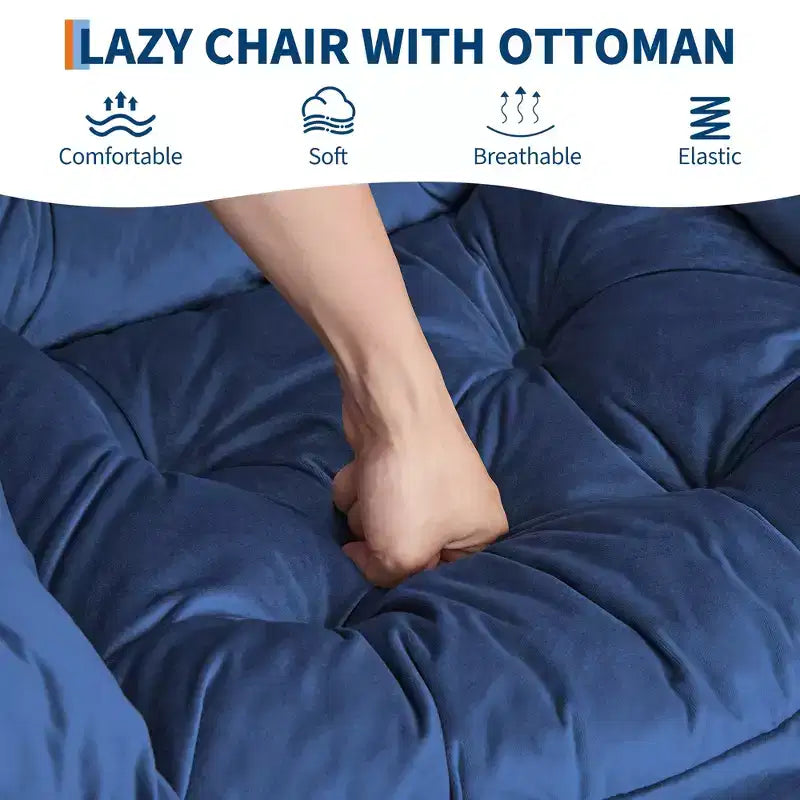Fauteuil relax avec repose-pieds, Fauteuil de salon moderne, Fauteuil canapé de loisir, Fauteuil de lecture avec poche latérale pour salon, chambre, dortoir et bureau