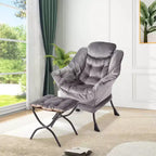 Fauteuil relax avec repose-pieds, Fauteuil de salon moderne, Fauteuil canapé de loisir, Fauteuil de lecture avec poche latérale pour salon, chambre, dortoir et bureau