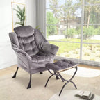 Fauteuil relax avec repose-pieds, Fauteuil de salon moderne, Fauteuil canapé de loisir, Fauteuil de lecture avec poche latérale pour salon, chambre, dortoir et bureau