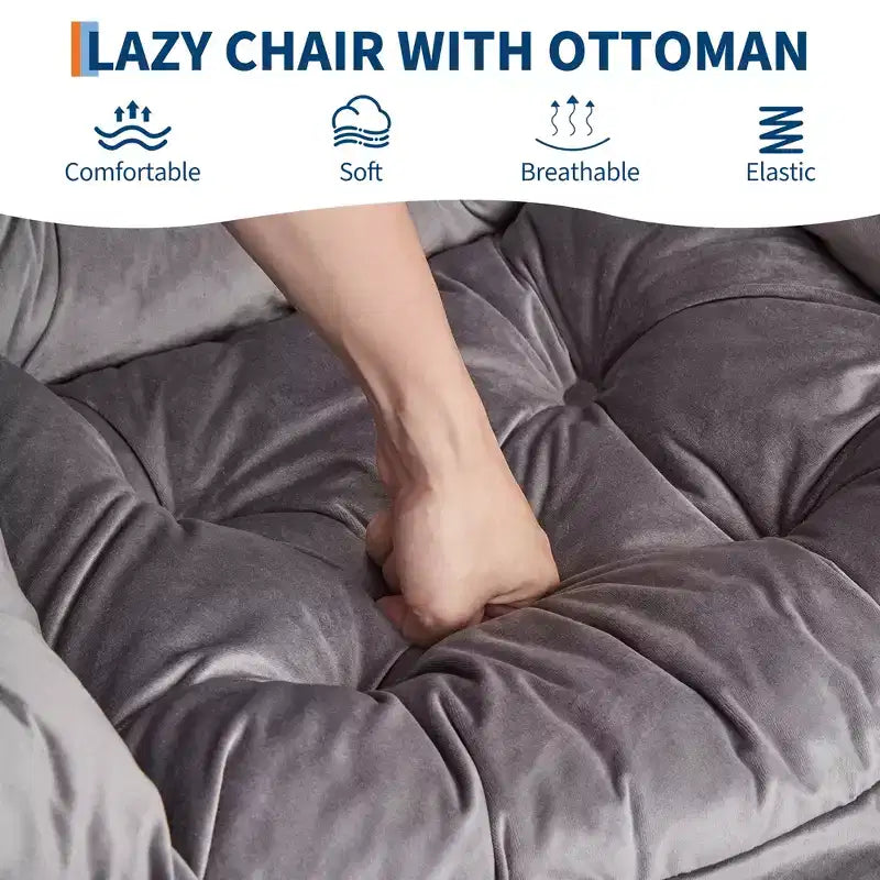 Fauteuil relax avec repose-pieds, Fauteuil de salon moderne, Fauteuil canapé de loisir, Fauteuil de lecture avec poche latérale pour salon, chambre, dortoir et bureau