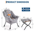 Fauteuil relax avec repose-pieds, Fauteuil de salon moderne, Fauteuil canapé de loisir, Fauteuil de lecture avec poche latérale pour salon, chambre, dortoir et bureau