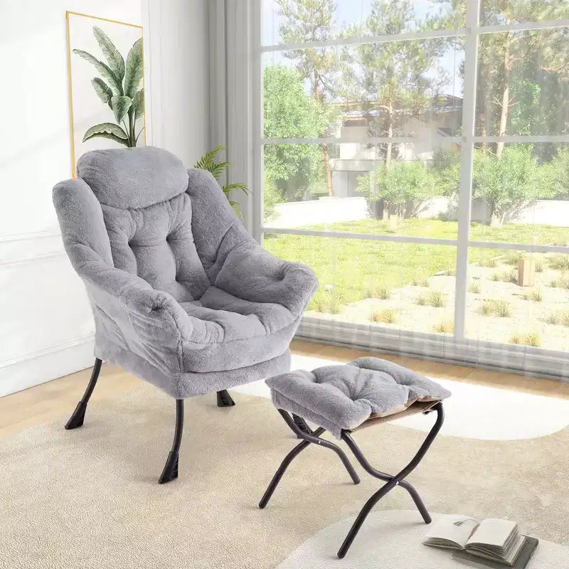 Fauteuil relax avec repose-pieds, Fauteuil de salon moderne, Fauteuil canapé de loisir, Fauteuil de lecture avec poche latérale pour salon, chambre, dortoir et bureau