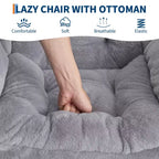 Fauteuil relax avec repose-pieds, Fauteuil de salon moderne, Fauteuil canapé de loisir, Fauteuil de lecture avec poche latérale pour salon, chambre, dortoir et bureau