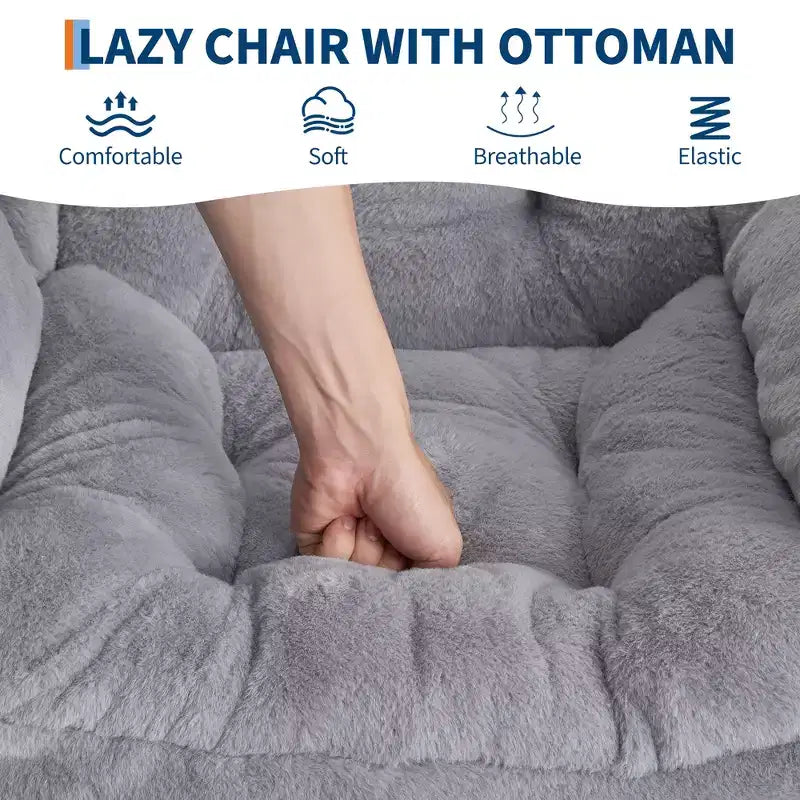 Fauteuil relax avec repose-pieds, Fauteuil de salon moderne, Fauteuil canapé de loisir, Fauteuil de lecture avec poche latérale pour salon, chambre, dortoir et bureau