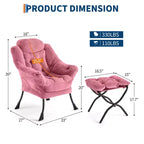Fauteuil relax avec repose-pieds, Fauteuil de salon moderne, Fauteuil canapé de loisir, Fauteuil de lecture avec poche latérale pour salon, chambre, dortoir et bureau