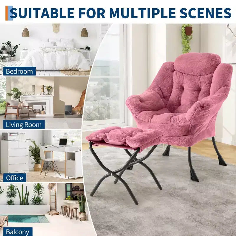 Fauteuil relax avec repose-pieds, Fauteuil de salon moderne, Fauteuil canapé de loisir, Fauteuil de lecture avec poche latérale pour salon, chambre, dortoir et bureau