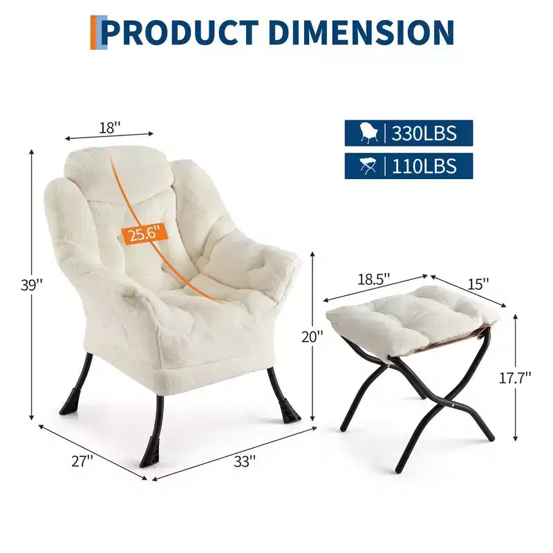 Fauteuil relax avec repose-pieds, Fauteuil de salon moderne, Fauteuil canapé de loisir, Fauteuil de lecture avec poche latérale pour salon, chambre, dortoir et bureau