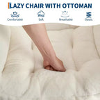 Fauteuil relax avec repose-pieds, Fauteuil de salon moderne, Fauteuil canapé de loisir, Fauteuil de lecture avec poche latérale pour salon, chambre, dortoir et bureau