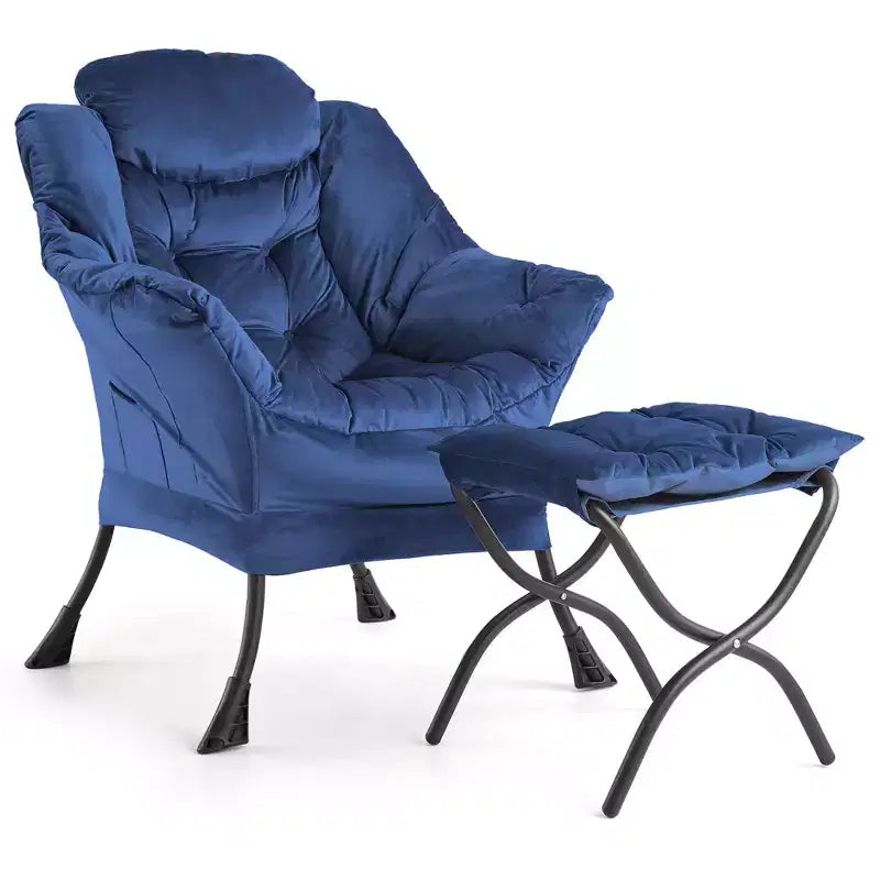 Fauteuil relax avec repose-pieds, Fauteuil de salon moderne, Fauteuil canapé de loisir, Fauteuil de lecture avec poche latérale pour salon, chambre, dortoir et bureau