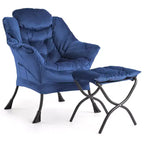 Fauteuil relax avec repose-pieds, Fauteuil de salon moderne, Fauteuil canapé de loisir, Fauteuil de lecture avec poche latérale pour salon, chambre, dortoir et bureau