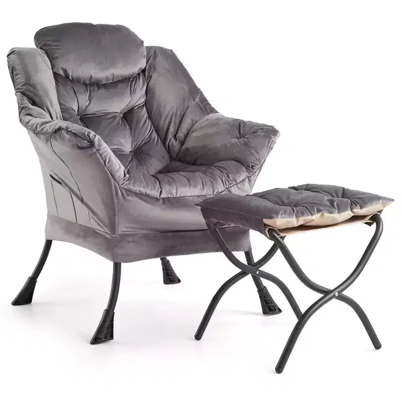 Fauteuil relax avec repose-pieds, Fauteuil de salon moderne, Fauteuil canapé de loisir, Fauteuil de lecture avec poche latérale pour salon, chambre, dortoir et bureau