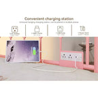 Lit de repos double avec lit gigogne, avec station de recharge et lumières LED, cadre de lit de jour en métal avec lit gigogne coulissant pour salon, chambre à coucher, chambre d'amis, appartement