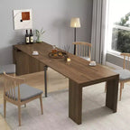 CLIHOME Table à manger extensible moderne multifonctionnelle avec prise, Table extensible peu encombrante avec rangement