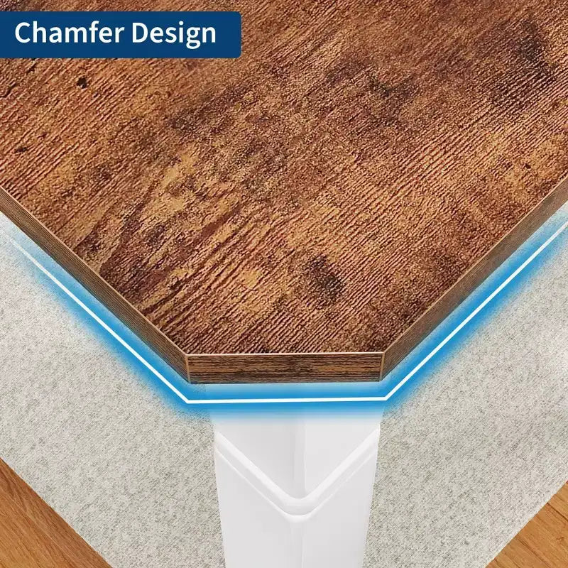 Grande table à manger industrielle de 198 cm pour 6 personnes avec pieds en métal robustes et coins chanfreinés pour salle à manger, cuisine et salon