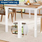Grande table à manger industrielle de 198 cm pour 6 personnes avec pieds en métal robustes et coins chanfreinés pour salle à manger, cuisine et salon