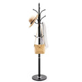 VEVOR Coat Rack Freestanding, Coats Tree Stand with Stable Marble Base & 6 Hooks, Free Standing Hall Coat Rack for Entryway, Bedroom, Office, Black
