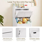Meuble de rangement pour jouets d'enfants, bibliothèque et rangement pour jouets pour enfants avec couvercle à charnière et compartiments, bibliothèques en bois pour salle de jeux, chambre d'enfant, chambre à coucher