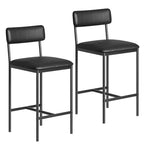COZONY Lot de 2 chaises de salle à manger rembourrées, tabourets de bar en cuir PU, noir