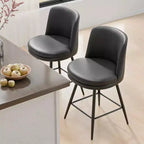Tabouret de bar contemporain en cuir PU, pivotant, en cuir PU et de qualité durable