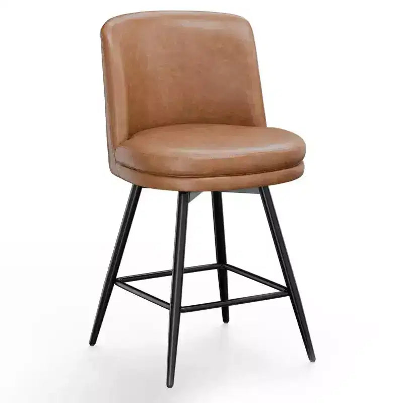 Tabouret de bar contemporain en cuir PU, pivotant, en cuir PU et de qualité durable