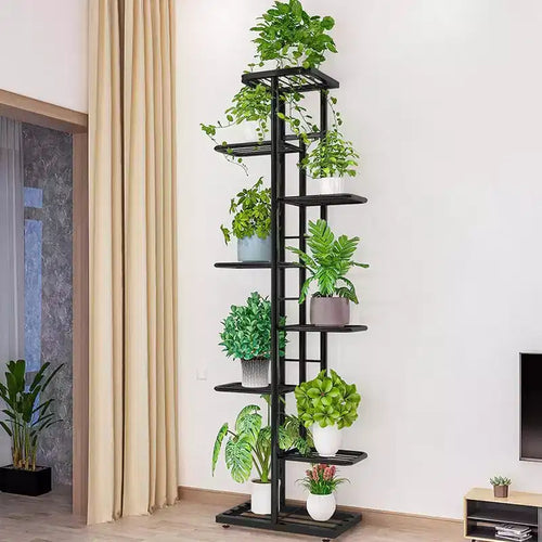 8 Tier Plant Stand Indoor, Tiered Plant Stand, Metal Plant Shelf for Patio Gardens Bedroom Corner Iiving Room Balcony