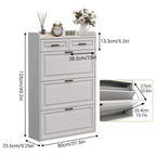 Meuble à chaussures avec 3 tiroirs basculants et 2 tiroirs, Meuble de rangement à chaussures pour entrée, Meuble à chaussures étroit pour entrée, Blanc