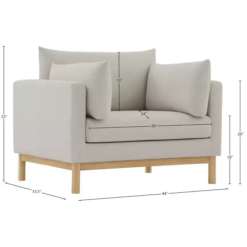 Meridian Furniture, chaise en tissu texturé Langham Linen