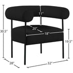 Meridian Furniture, fauteuil d'appoint Blake en tissu bouclette