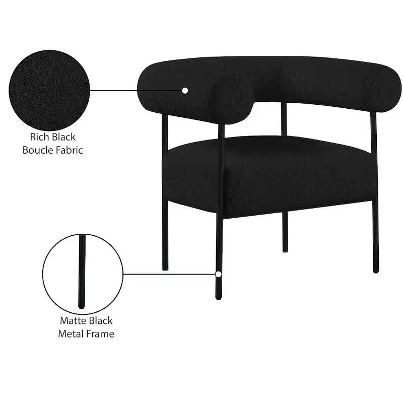 Meridian Furniture, fauteuil d'appoint Blake en tissu bouclette