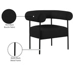 Meridian Furniture, fauteuil d'appoint Blake en tissu bouclette
