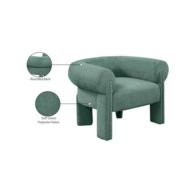 Meridian Furniture, fauteuil d'appoint en tissu polyester Stefano