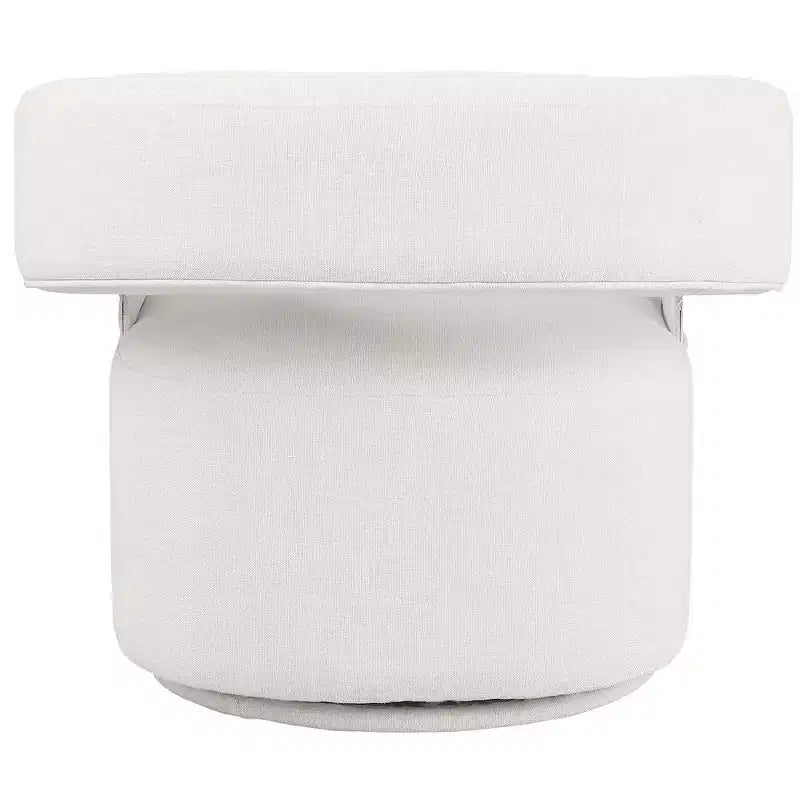 Fauteuil d'appoint pivotant en tissu texturé lin crème Niya de Meridian Furniture