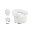 Fauteuil d'appoint pivotant en tissu texturé lin crème Niya de Meridian Furniture