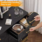 Commode de chambre avec 8 tiroirs, commode de meuble TV, grande commode en bois pour le rangement et l'organisation.