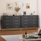 Commode de chambre avec 8 tiroirs, commode de meuble TV, grande commode en bois pour le rangement et l'organisation.