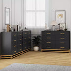 Commode de chambre avec 8 tiroirs, commode de meuble TV, grande commode en bois pour le rangement et l'organisation.
