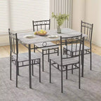 Ensemble de salle à manger rectangulaire Dyonery pour 4 personnes, table de cuisine 5 pièces et 4 chaises, ensemble de table de salle à manger, ensemble de table de cuisine compact pour petit espace