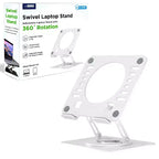 Support d'ordinateur portable pivotant Uncaged Ergonomics, rehausseur d'ordinateur portable réglable pour bureau permettant de surélever, d'incliner, de faire pivoter et de refroidir les ordinateurs portables Support d'ordinateur portable ergonomique